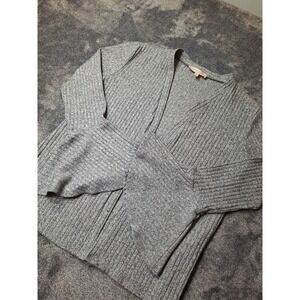 Philosophy Bell Cuff Open Front Cardigan Sweaters Womens‎ M Gray Neutral Classic